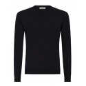 Viola Milano - Cashmere V-Neck Sweater - Navy - Handmade in Italy - Luxury Exclusive Collection