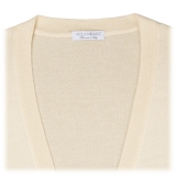 Viola Milano - Sleeveless Cashmere and Silk Cardigan - Natural - Handmade in Italy - Luxury Exclusive Collection