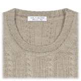 Viola Milano - Maglia in Cashmere Loro Piana a Trecce - Beige - Handmade in Italy - Luxury Exclusive Collection