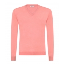 Viola Milano - Cashmere V-Neck Sweater - Pink - Handmade in Italy - Luxury Exclusive Collection