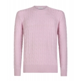 Viola Milano - Cable Knit Loro Piana Cashmere Sweater - Pink - Handmade in Italy - Luxury Exclusive Collection