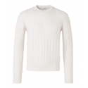 Viola Milano - Cable Knit Loro Piana Cashmere Sweater - Ivory - Handmade in Italy - Luxury Exclusive Collection