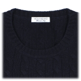 Viola Milano - Cable Knit Loro Piana Cashmere Sweater - Navy - Handmade in Italy - Luxury Exclusive Collection