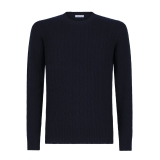 Viola Milano - Cable Knit Loro Piana Cashmere Sweater - Navy - Handmade in Italy - Luxury Exclusive Collection