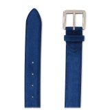 Viola Milano - Classic Italian Suede Belt - Blue - Handmade in Italy - Luxury Exclusive Collection