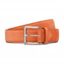 Viola Milano - Classic Italian Suede Belt - Orange - Handmade in Italy - Luxury Exclusive Collection