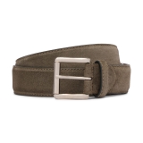 Viola Milano - Classic Italian Suede Belt - Olive - Handmade in Italy - Luxury Exclusive Collection