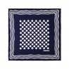 Viola Milano - Dot Wave Silk Pocket Square - Navy and White - Handmade in Italy - Luxury Exclusive Collection