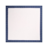 Viola Milano - Frame Polka Dot Silk Pocket Square - Navy and White - Handmade in Italy - Luxury Exclusive Collection
