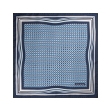 Viola Milano - Micro Wave Silk Pocket Square - Light Blue - Handmade in Italy - Luxury Exclusive Collection