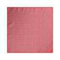 Viola Milano - Chain Pattern Silk Pocket Square - Red - Handmade in Italy - Luxury Exclusive Collection