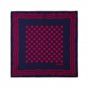 Viola Milano - Dot Wave Silk Pocket Square - Navy and Wine - Handmade in Italy - Luxury Exclusive Collection