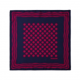 Viola Milano - Dot Wave Silk Pocket Square - Navy and Wine - Handmade in Italy - Luxury Exclusive Collection