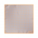 Viola Milano - Micro Pattern Silk Pocket Square - Orange - Handmade in Italy - Luxury Exclusive Collection