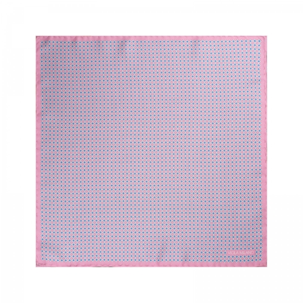 Viola Milano - Micro Pattern Silk Pocket Square - Pink - Handmade in Italy - Luxury Exclusive Collection