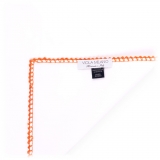 Viola Milano - Pocket Square with Handmade Crochet Edges - Orange - Handmade in Italy - Luxury Exclusive Collection