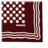 Viola Milano - Dot Wave Silk Pocket Square - Wine and White - Handmade in Italy - Luxury Exclusive Collection