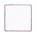 Viola Milano - Pocket Square with Handmade Crochet Edges - Purple - Handmade in Italy - Luxury Exclusive Collection