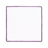 Viola Milano - Pocket Square with Handmade Crochet Edges - Purple - Handmade in Italy - Luxury Exclusive Collection