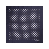Viola Milano - Polka Dot Silk Pocket Square - Navy and White - Handmade in Italy - Luxury Exclusive Collection