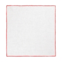 Viola Milano - Classic Linen Pocket Square - Red - Handmade in Italy - Luxury Exclusive Collection