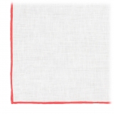 Viola Milano - Classic Linen Pocket Square - Red - Handmade in Italy - Luxury Exclusive Collection