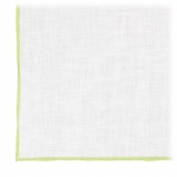 Viola Milano - Classic Linen Pocket Square - Lime - Handmade in Italy - Luxury Exclusive Collection