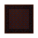 Viola Milano - Paisley Pattern Silk Pocket Square - Brown Mix - Handmade in Italy - Luxury Exclusive Collection