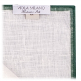 Viola Milano - Classic Linen Pocket Square - Forest - Handmade in Italy - Luxury Exclusive Collection