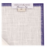 Viola Milano - Classic Linen Pocket Square - Purple - Handmade in Italy - Luxury Exclusive Collection