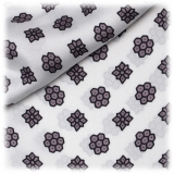 Viola Milano - Floral Italian Silk Ascot Tie - White - Handmade in Italy - Luxury Exclusive Collection