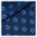 Viola Milano - Floral Italian Silk Ascot Tie - Navy - Handmade in Italy - Luxury Exclusive Collection