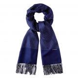 Viola Milano - Sciarpa di Seta a Pois Madder - Navy - Handmade in Italy - Luxury Exclusive Collection