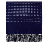 Viola Milano - Sciarpa di Seta a Pois Madder - Navy - Handmade in Italy - Luxury Exclusive Collection