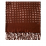 Viola Milano - Polka Dot Madder Silk Scarf - Brown - Handmade in Italy - Luxury Exclusive Collection