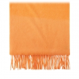 Viola Milano - Solid Zibellino Cashmere Scarf - Orange - Handmade in Italy - Luxury Exclusive Collection