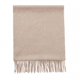 Viola Milano - Solid Zibellino Cashmere Scarf - Sand - Handmade in Italy - Luxury Exclusive Collection