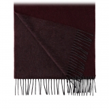 Viola Milano - Double Face Zibellino Cashmere Scarf - Burgundy and Grey - Handmade in Italy - Luxury Exclusive Collection