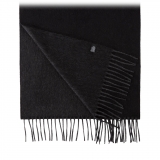 Viola Milano - Double Face Zibellino Cashmere Scarf - Dark Grey Mix - Handmade in Italy - Luxury Exclusive Collection