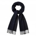 Viola Milano - Double Face Zibellino Cashmere Scarf - Navy and Grey - Handmade in Italy - Luxury Exclusive Collection