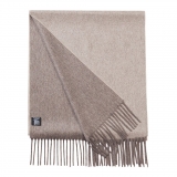 Viola Milano - Double Face Zibellino Cashmere Scarf - Sand and Taupe - Handmade in Italy - Luxury Exclusive Collection