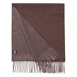Viola Milano - Double Face Zibellino Cashmere Scarf - Brown and Taupe - Handmade in Italy - Luxury Exclusive Collection