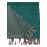 Viola Milano - Double Face Zibellino Cashmere Scarf - Green and Taupe - Handmade in Italy - Luxury Exclusive Collection