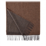 Viola Milano - Double Face Zibellino Cashmere Scarf - Light Brown - Handmade in Italy - Luxury Exclusive Collection