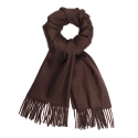 Viola Milano - Solid Zibellino Cashmere Scarf - Brown - Handmade in Italy - Luxury Exclusive Collection