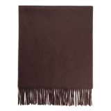 Viola Milano - Solid Zibellino Cashmere Scarf - Brown - Handmade in Italy - Luxury Exclusive Collection