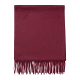 Viola Milano - Solid Zibellino Cashmere Scarf - Burgundy - Handmade in Italy - Luxury Exclusive Collection