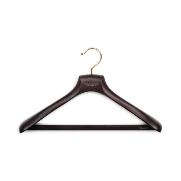 Viola Milano - Casual Wood Suit Hanger - Dark Wood (Set Of 6) - Handmade in Italy - Luxury Exclusive Collection