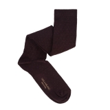 Viola Milano - Dot Over-the-Calf Cotton and Silk Socks - Brown Mix - Handmade in Italy - Luxury Exclusive Collection