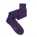 Viola Milano - Solid Over-the-Calf Cotton and Silk Socks - Purple - Handmade in Italy - Luxury Exclusive Collection